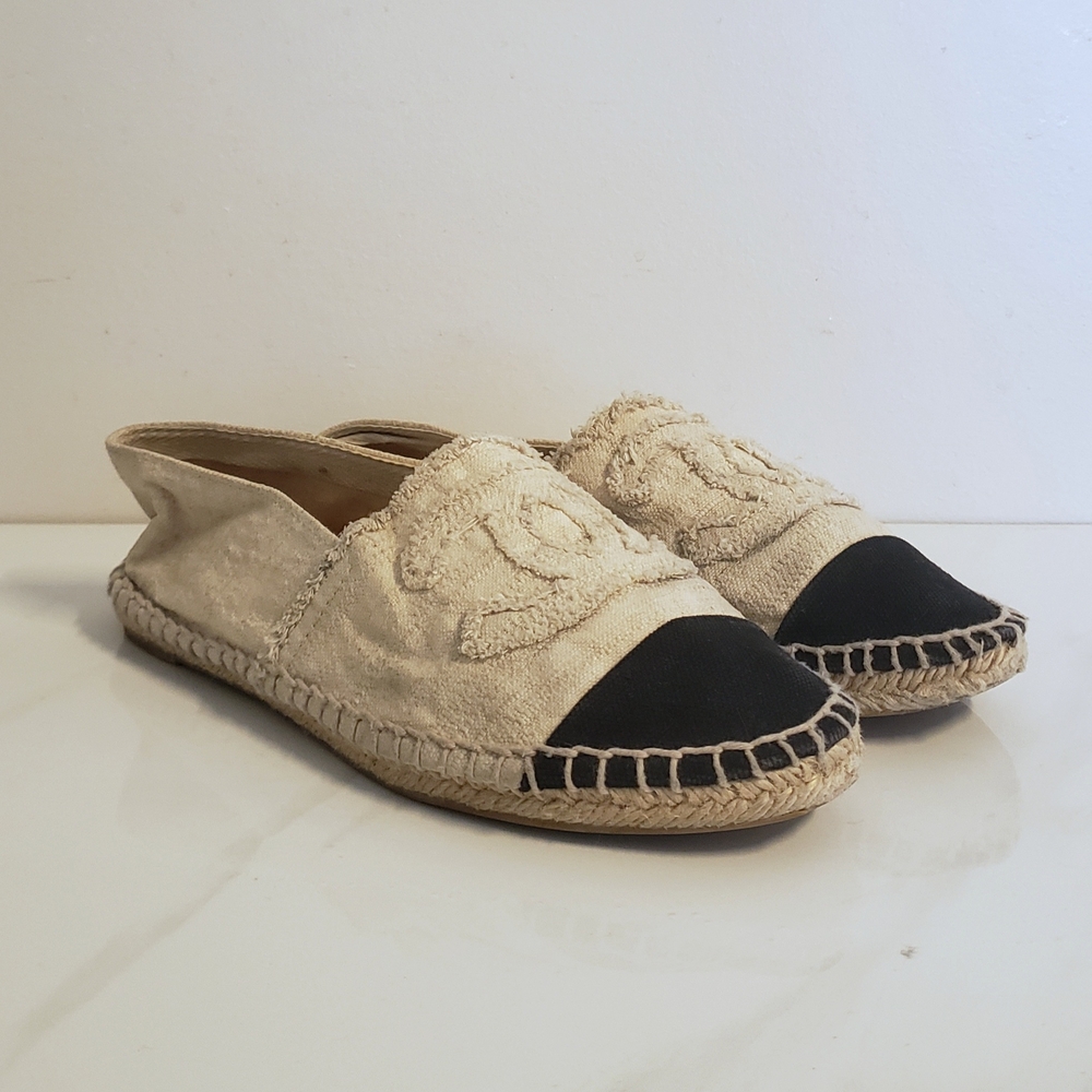 Chanel Distressed Fabric Espadrilles 2013 Cruise Collection